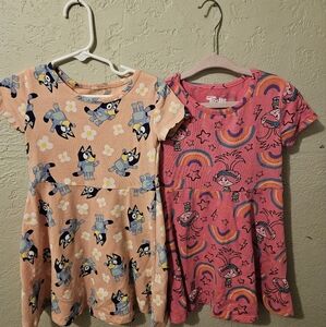 Bluey and Trolls 4T dress